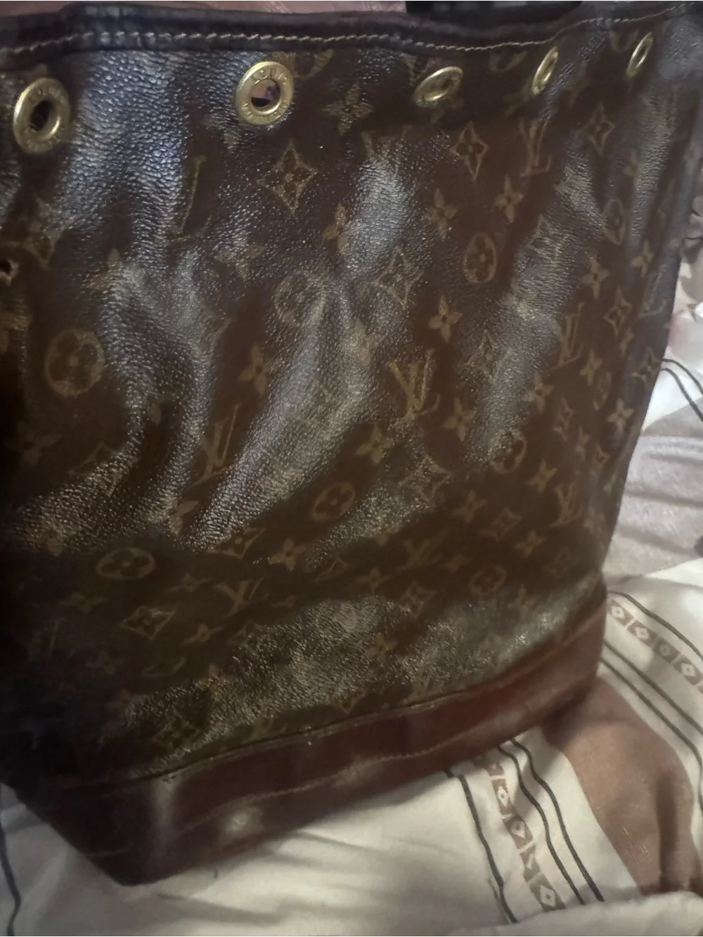 Louis Vuitton Monogram Canvas Tote in Brown and Gold-Tone Hardware